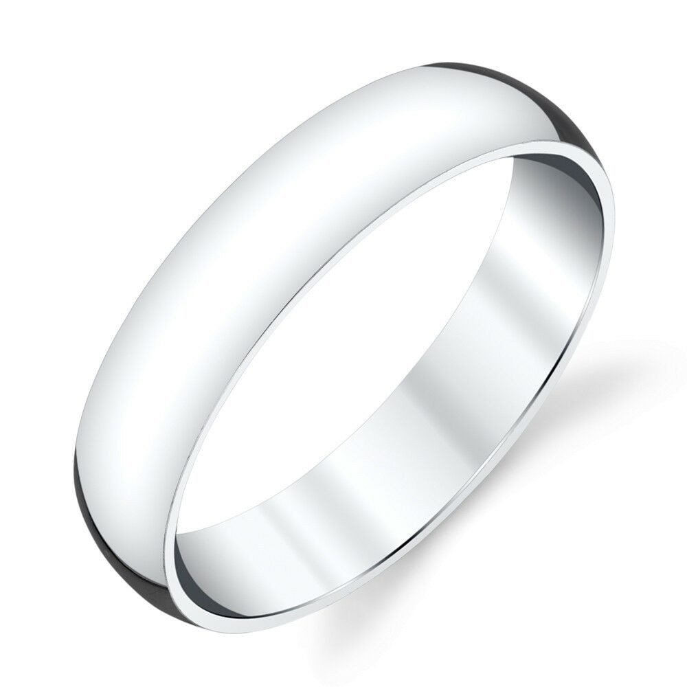 Silver Wedding Ring
 5mm Plain Dome Sterling Silver Mens Wedding Band fort