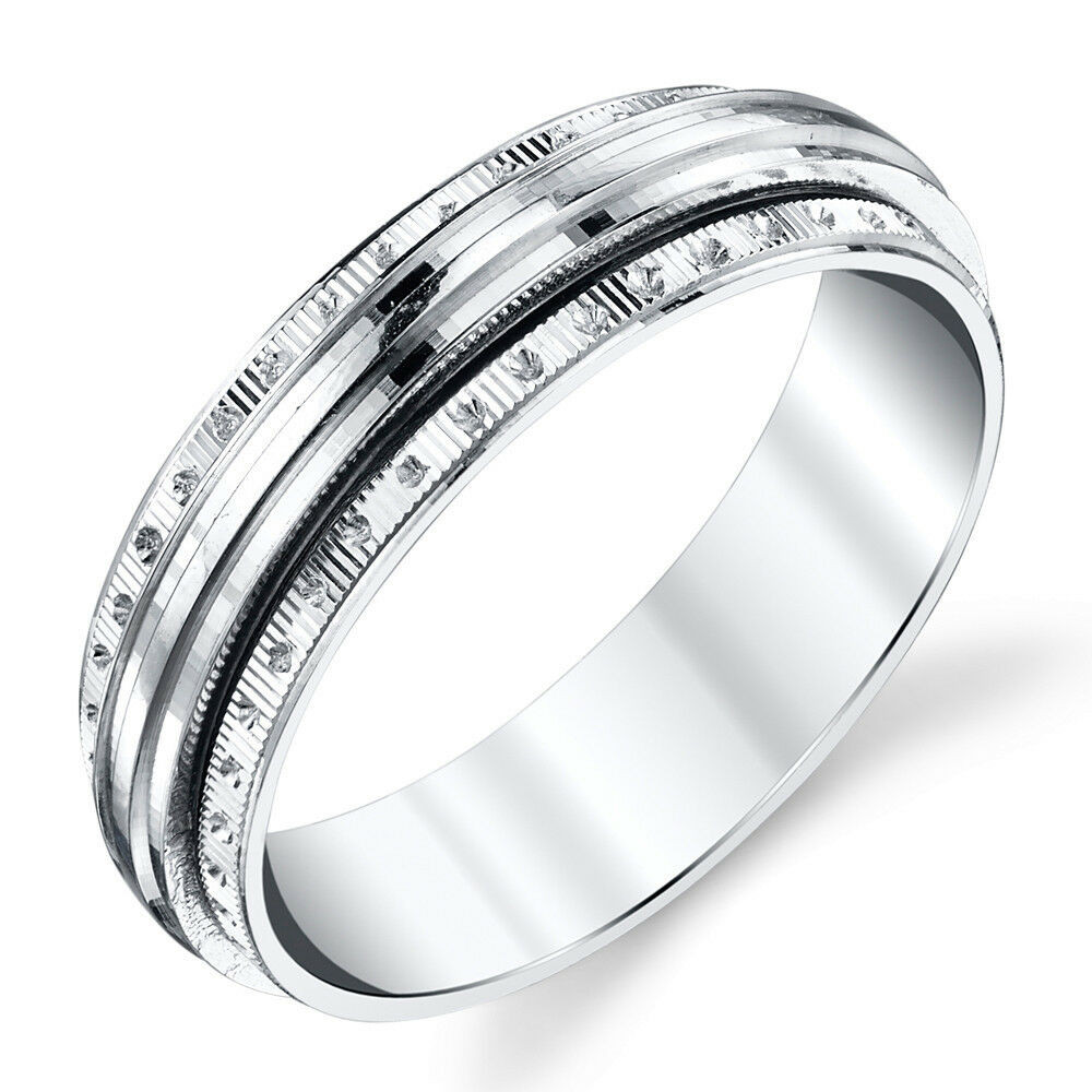 Silver Wedding Ring
 925 Sterling Silver Mens Wedding Band Ring fort Fit