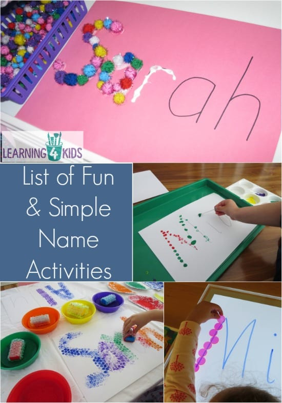 Simple Activities For Kids
 List of Simple and Fun Name Activities