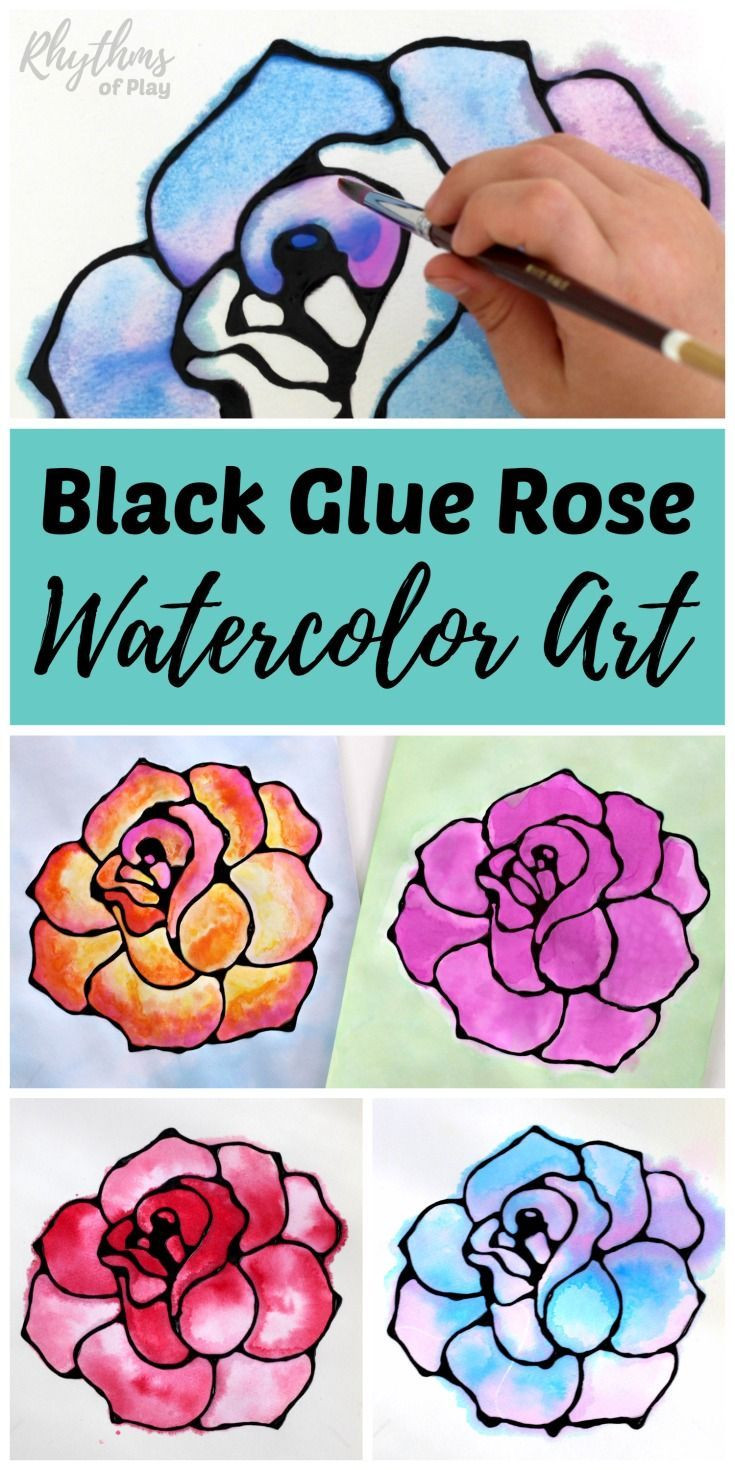 Simple Art Activities For Adults
 Rose Watercolor Resist Art Project