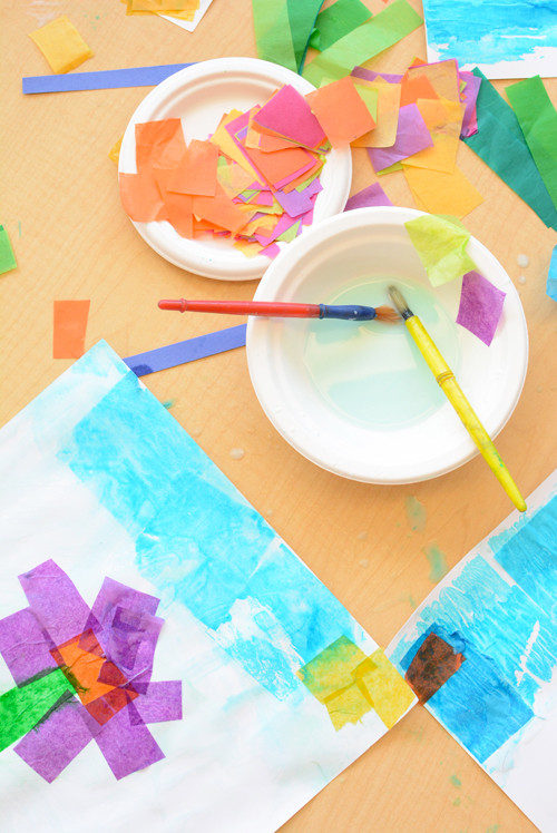 Simple Art Projects For Preschool
 Simple Tissue Paper Flower Art for Kids Meri Cherry