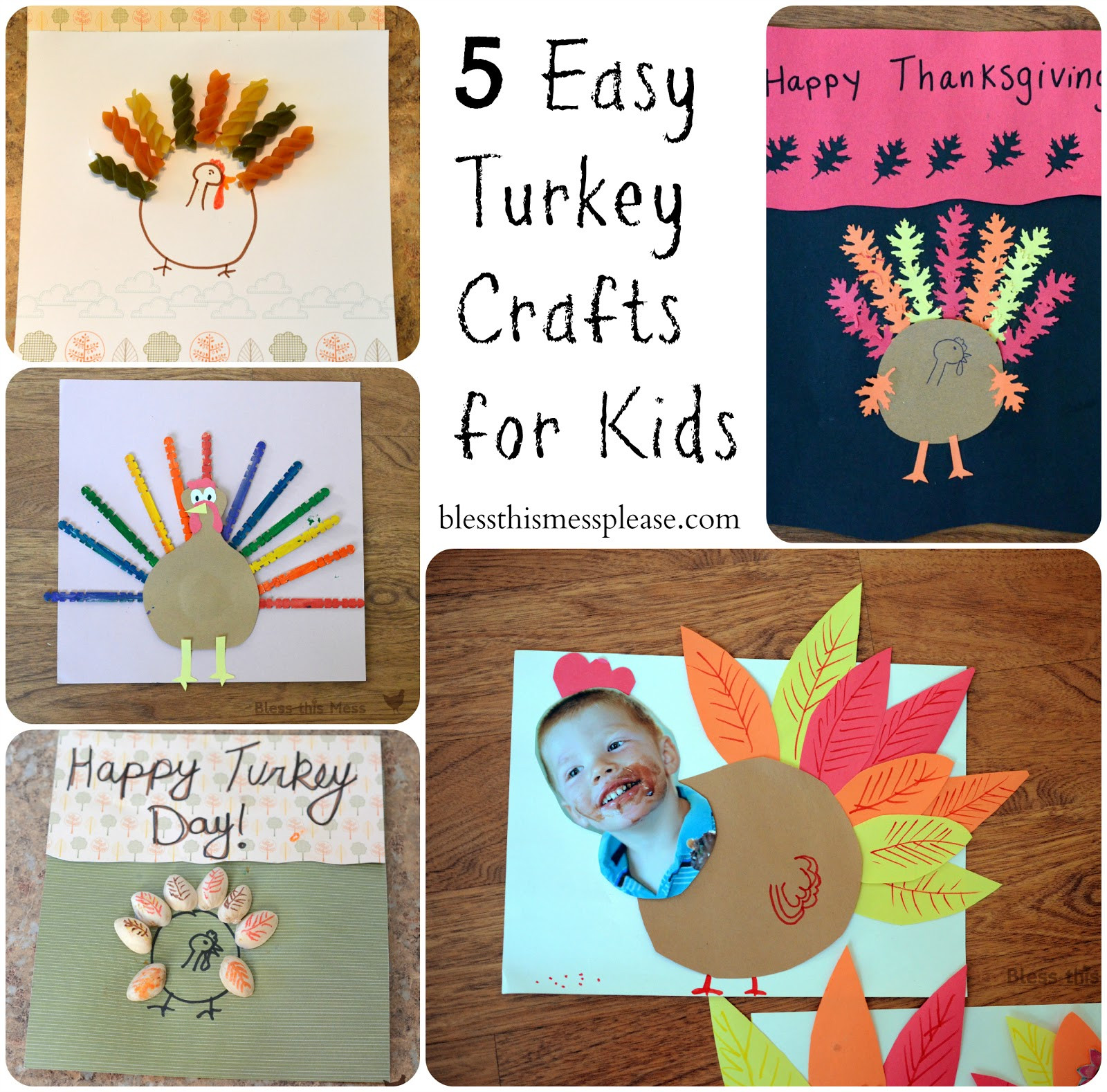 Simple Craft For Preschoolers
 5 Easy Turkey Crafts for Kids Bless This Mess