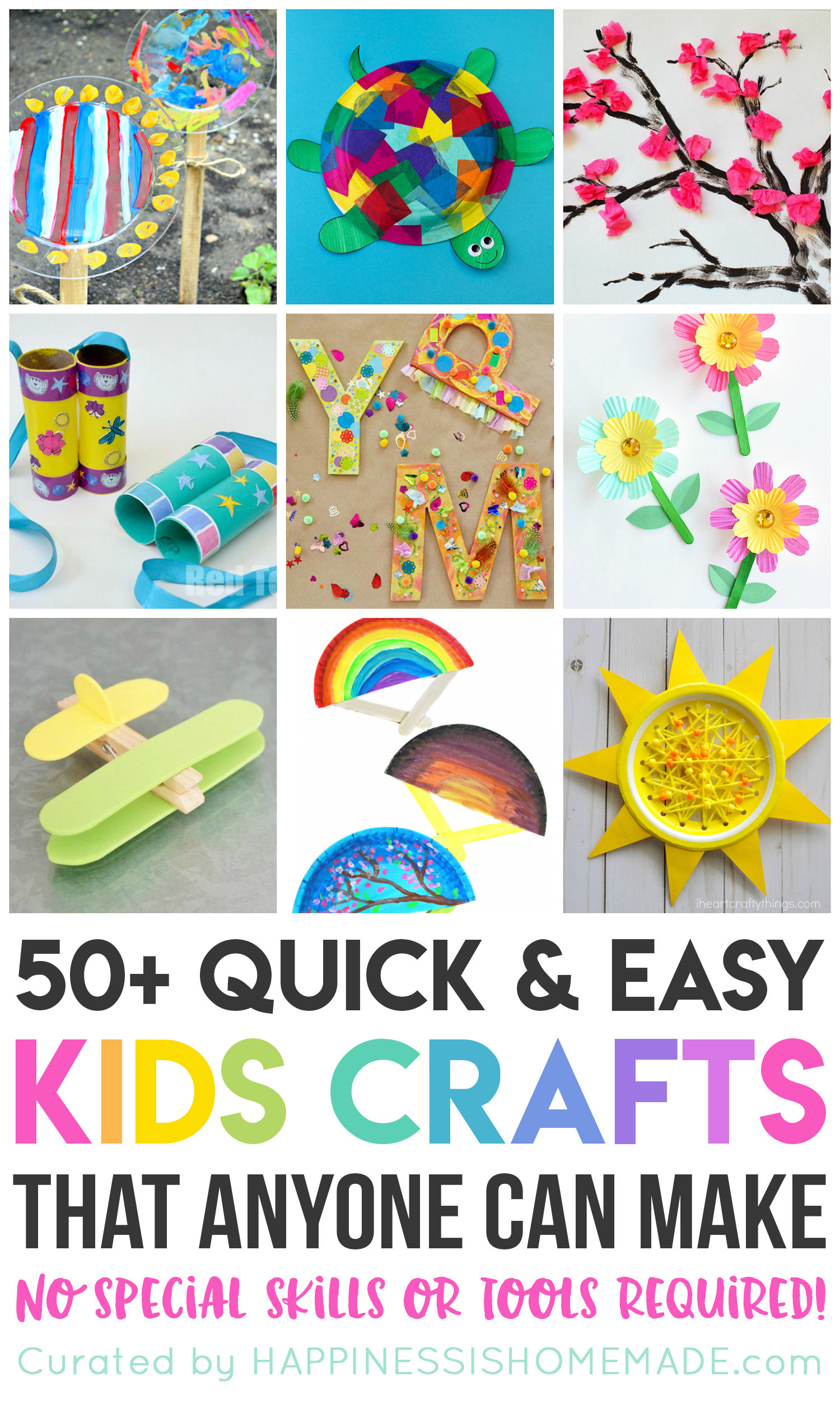 Simple Crafts For Toddlers
 50 Quick & Easy Kids Crafts that ANYONE Can Make