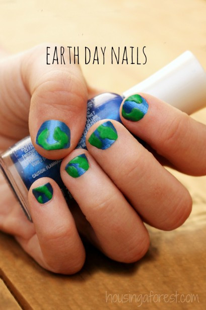 Simple Nail Colors
 Earth Day Nails