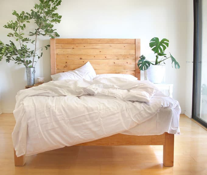 Simple Wood Bed Frame DIY
 DIY Bed Frame & Wood Headboard $1500 Look for $100 A