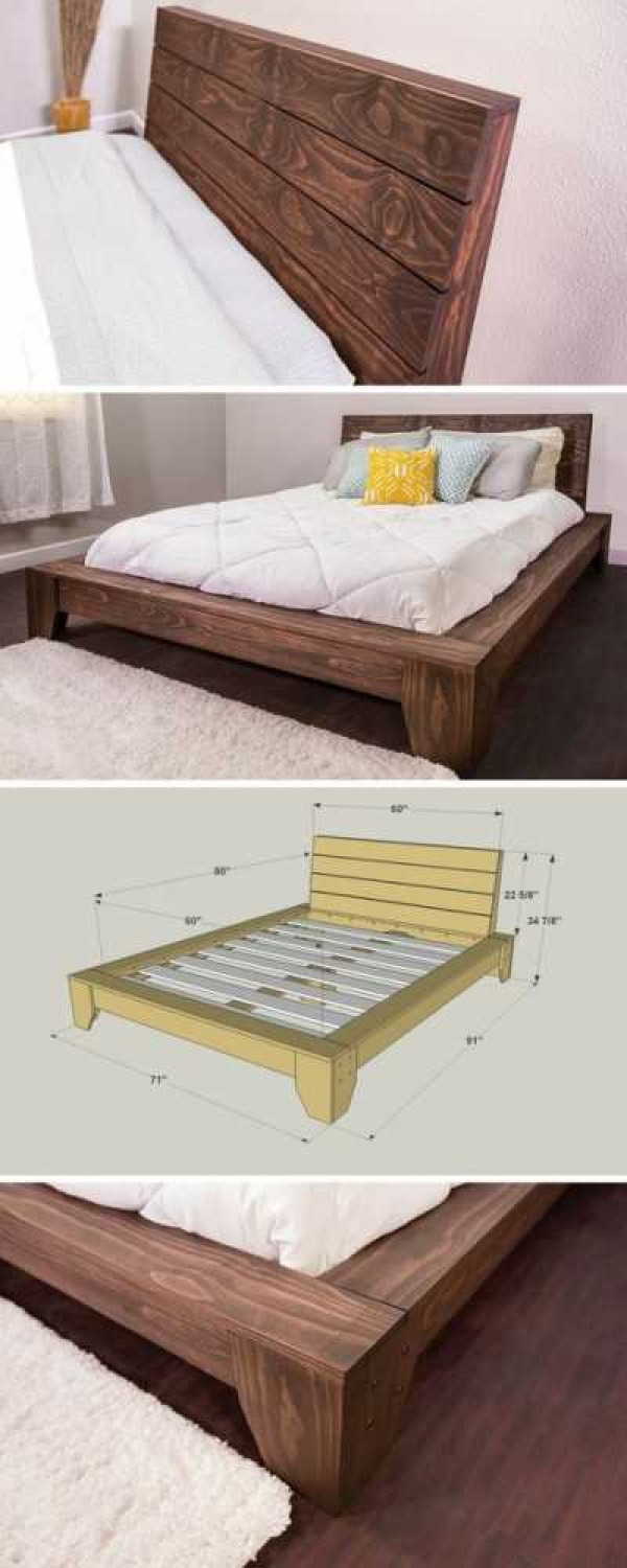 Simple Wood Bed Frame DIY
 45 Easy DIY Bed Frame Projects You Can Build on a Bud