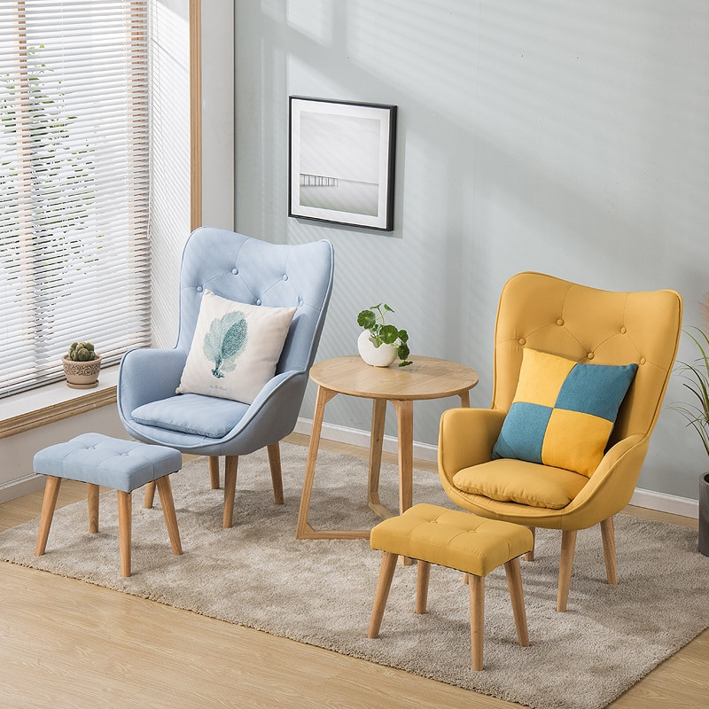 Single Chairs For Living Room
 Nordic single living room sofa balcony apartment mini