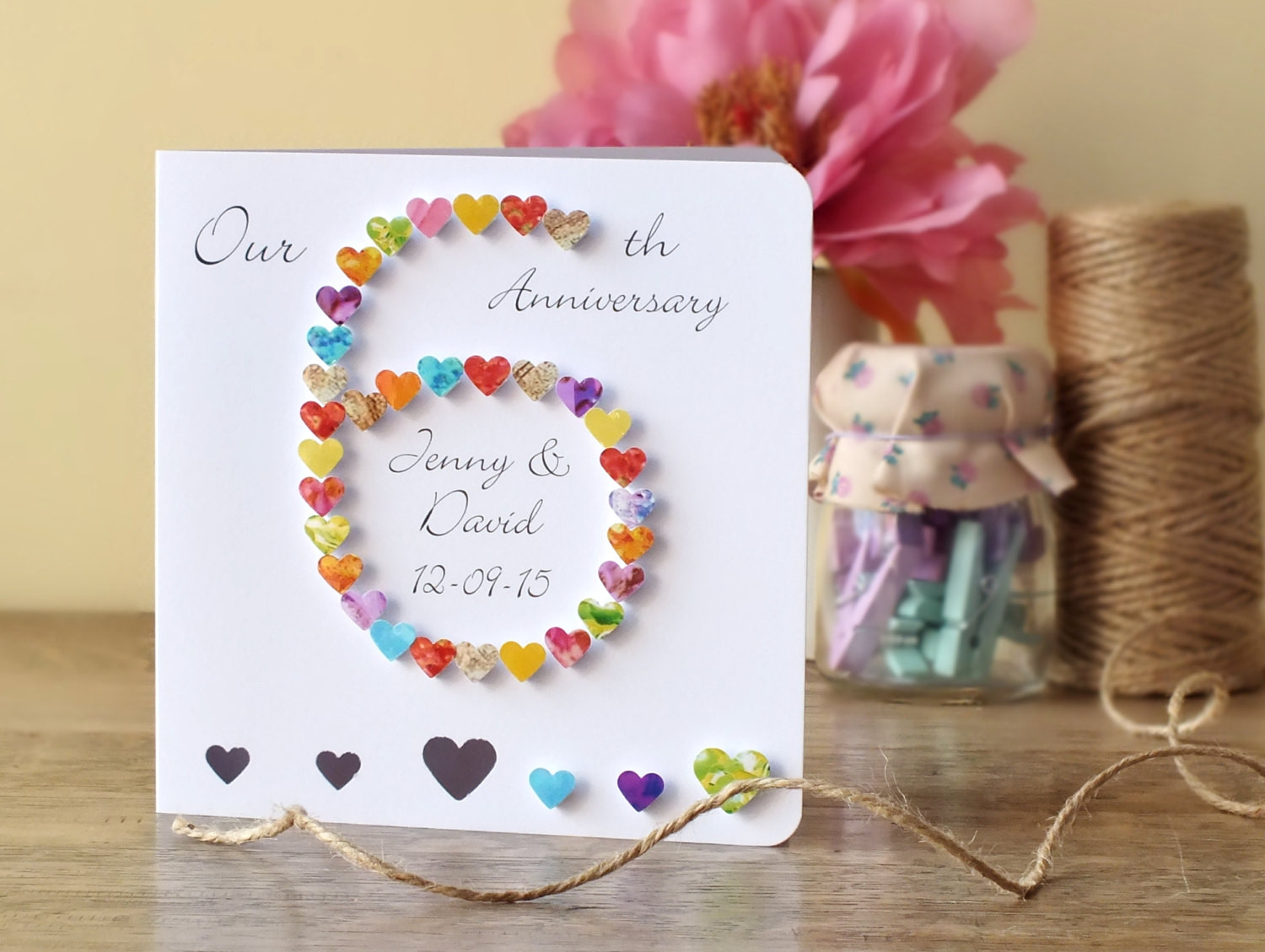 Six Years Anniversary Gift Ideas
 6th Wedding Anniversary Card Personalised Custom 6th