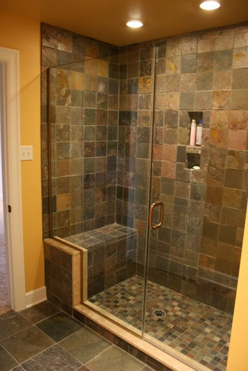 Slate Tile Bathroom Ideas
 30 of slate tile in bathroom shower