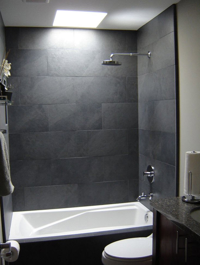 Slate Tile Bathroom Ideas
 35 black slate bathroom wall tiles ideas and pictures