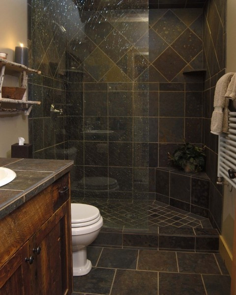 Slate Tile Bathroom Ideas
 Slate tile shower
