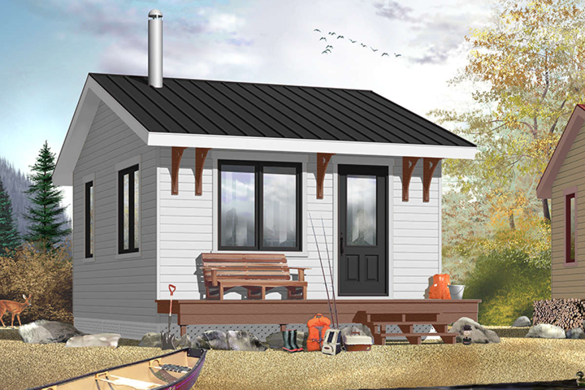 Small 1 Bedroom House
 Small Plan 320 Square Feet 1 Bedroom 1 Bathroom 034