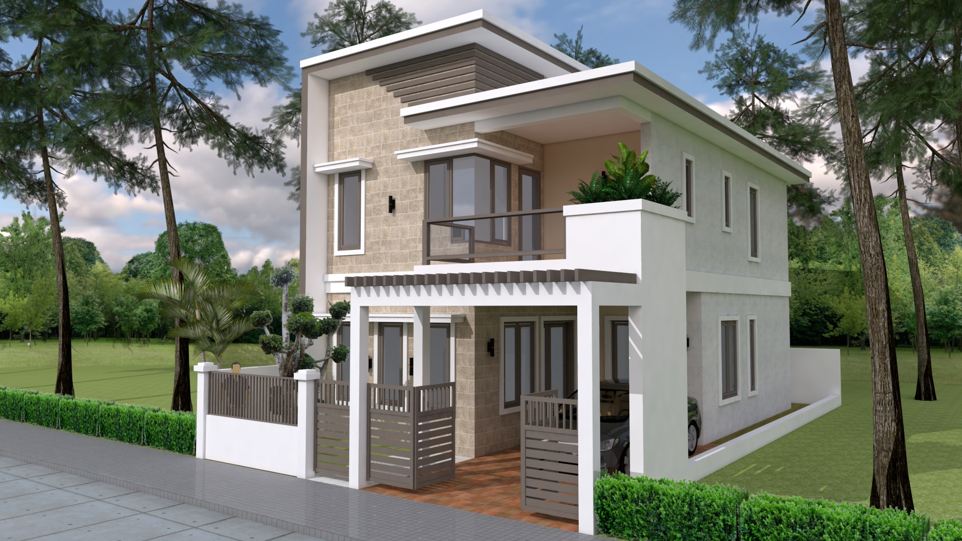 Small 4 Bedroom House Plans
 Home Design Plan 7x12m with 4 Bedrooms Plot 8x15