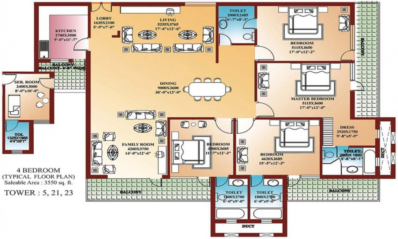 Small 4 Bedroom House Plans
 Unique 4 Bedroom Home Blueprints Small 4 Bedroom House