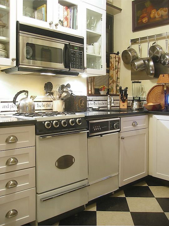 Small Apartment Kitchen Appliances
 House tours Nyc and Beautiful space on Pinterest