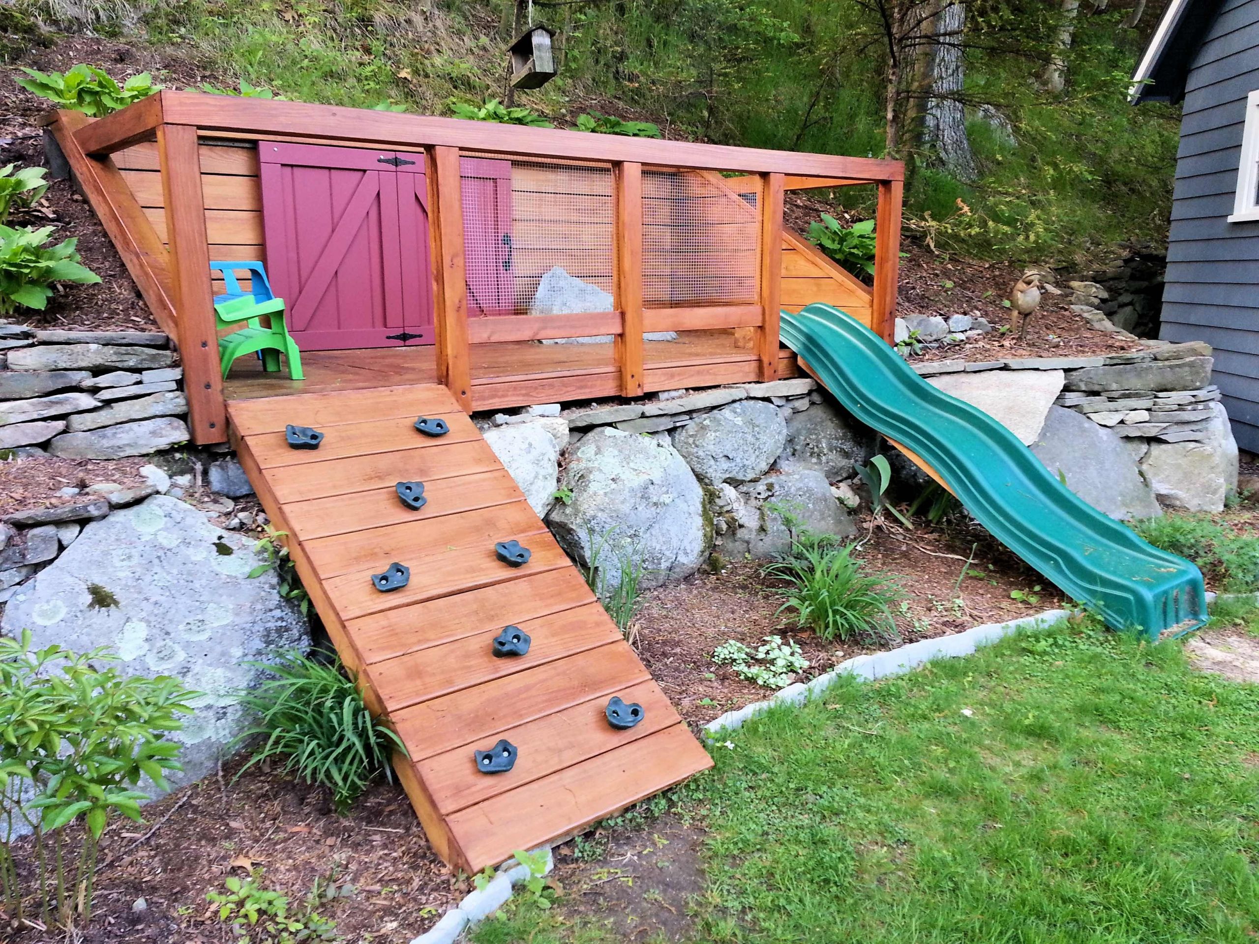 Small Backyard Playground Ideas
 Hillside playground built for my kids to maximize space in