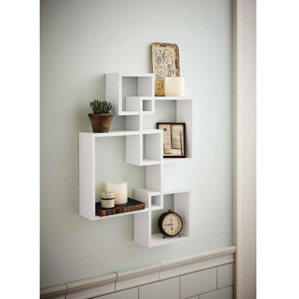 Small Bathroom Wall Shelf
 Zimtown Set of 4 Decorative Wood Floating Wall Shelf