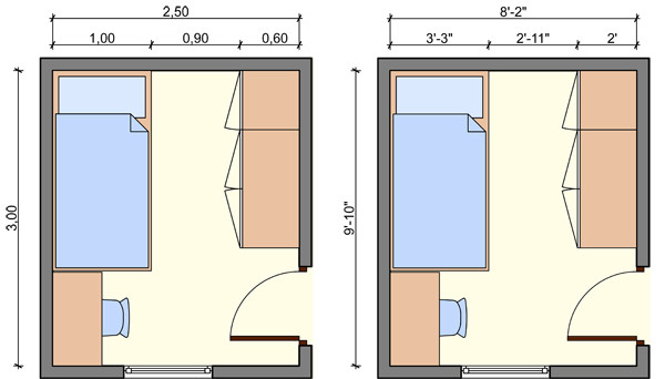 Small Bedroom Dimensions
 Kid s bedroom layouts with one bed