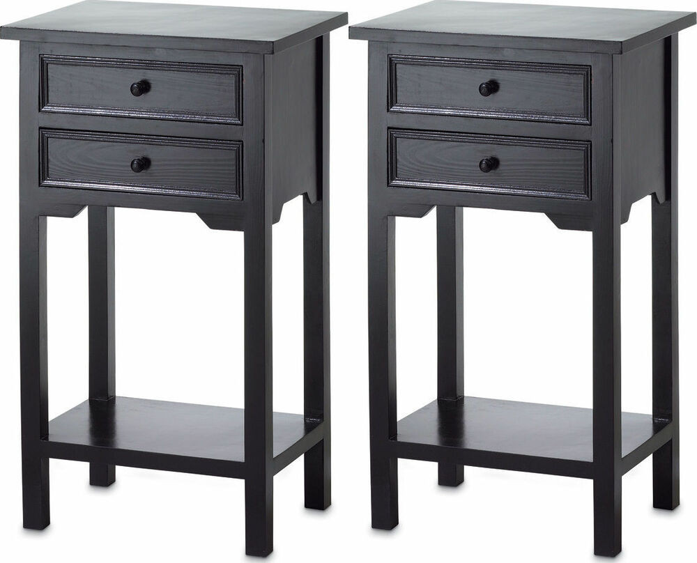 Small Bedroom End Tables
 2 Small Black End Side Bedside Table Bedroom Nightstand 2