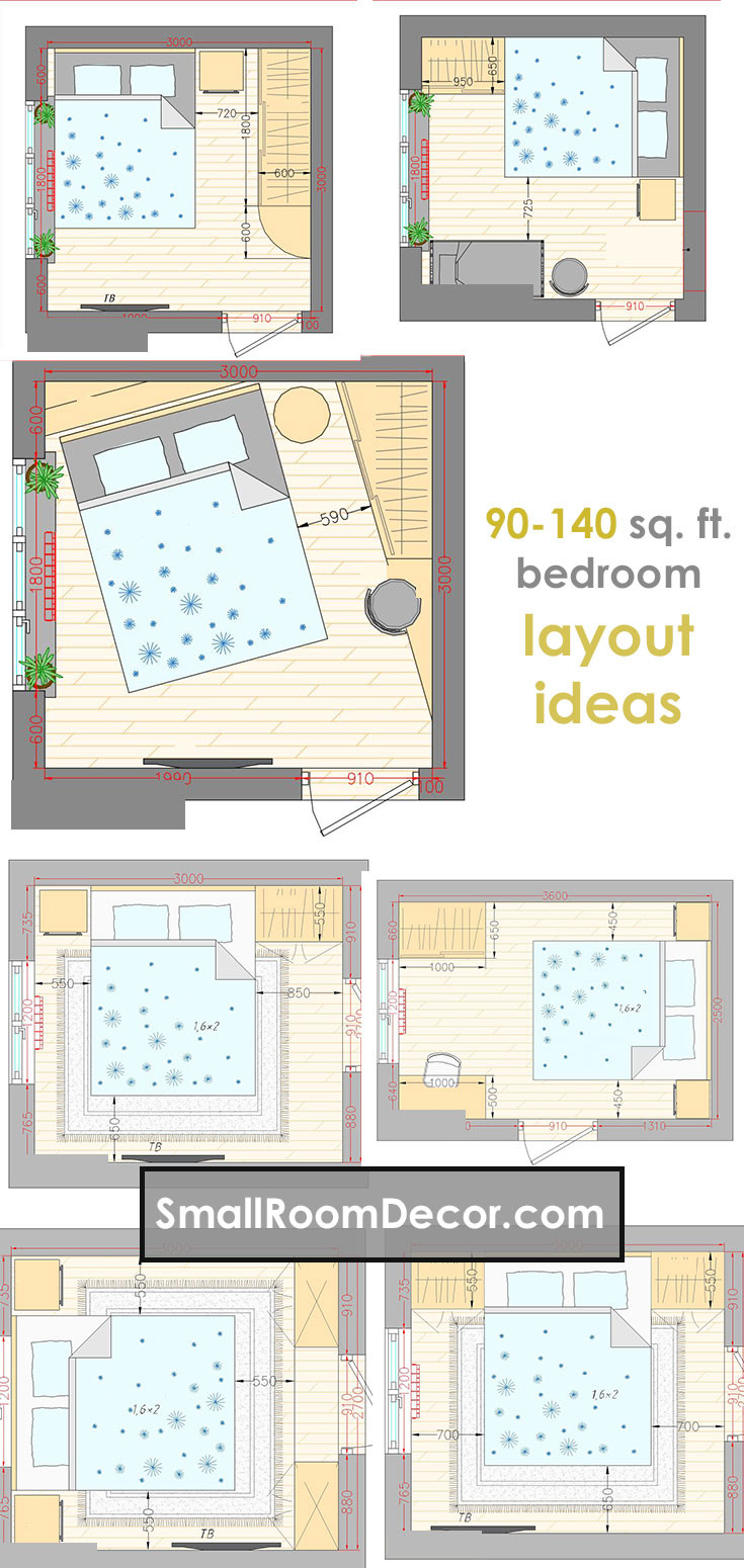 Small Bedroom Layout
 16 standart and 2 extreme Small Bedroom Layout Ideas [from