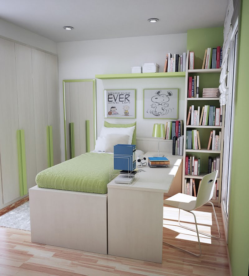 small bedroom layout with sloping walls