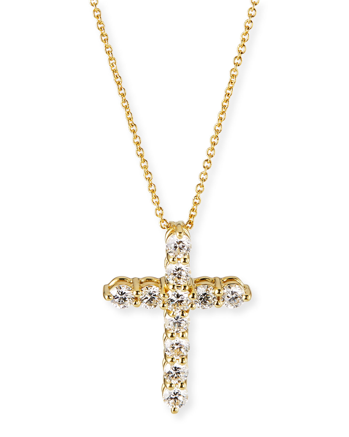 Small Diamond Cross Necklace
 Roberto Coin 18k Small Diamond Cross Necklace