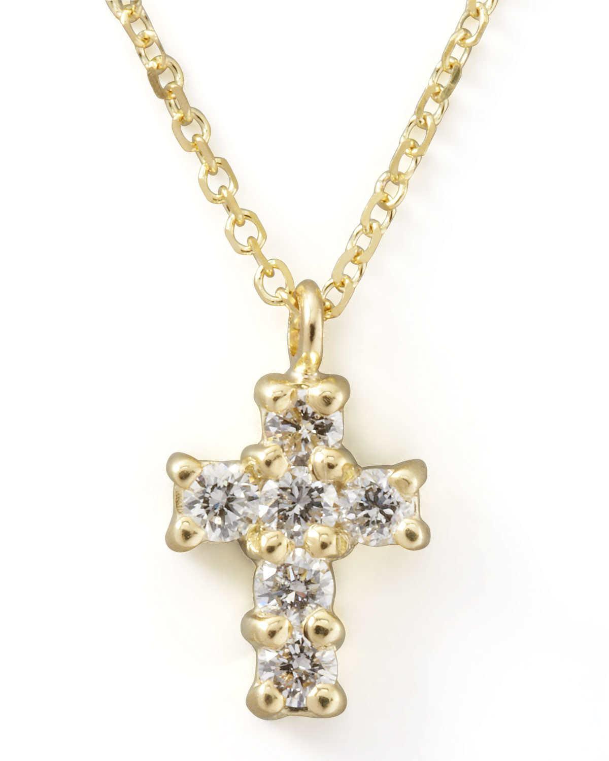 Small Diamond Cross Necklace
 Kc Designs Small Diamond Cross Pendant Necklace in Gold
