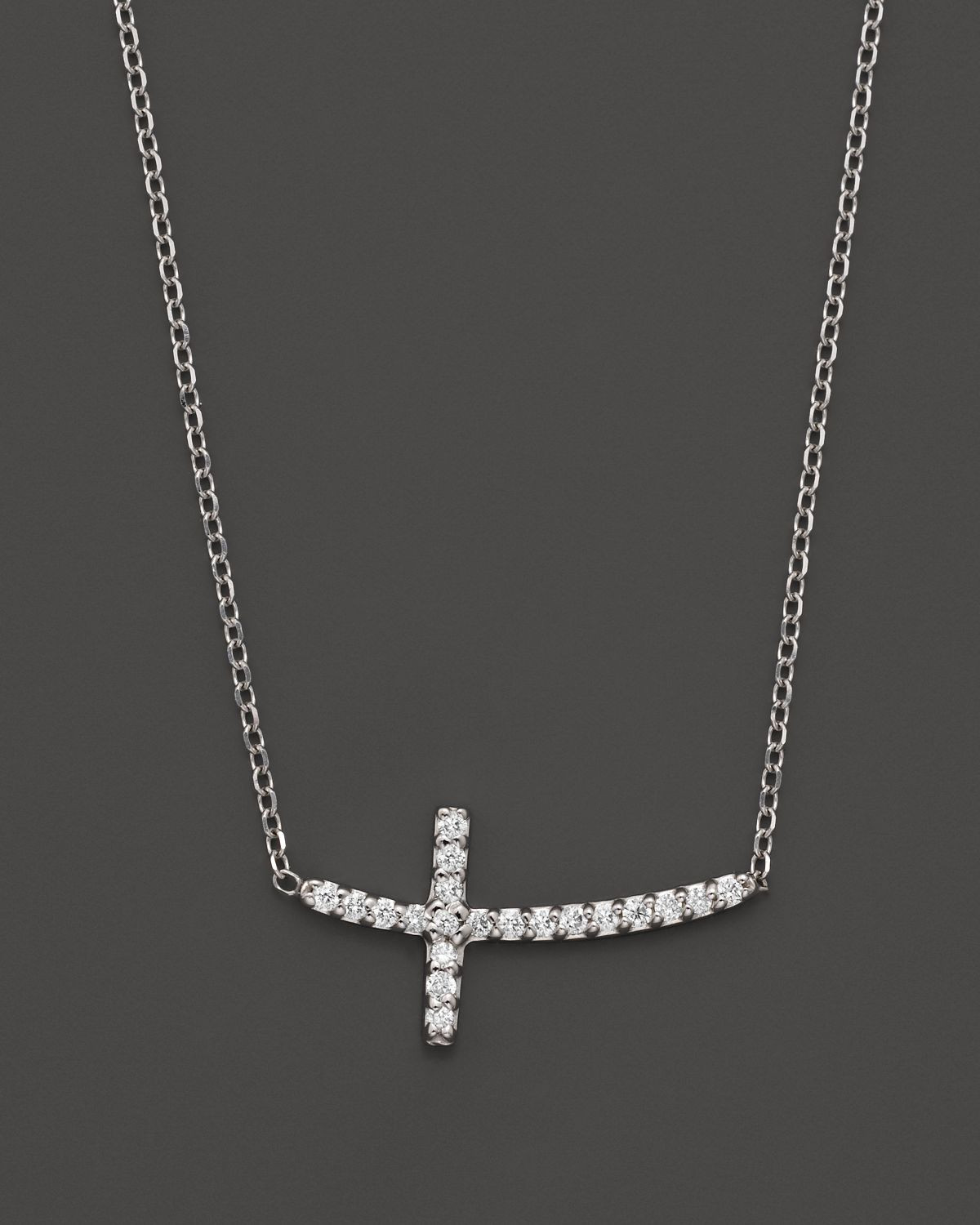 Small Diamond Cross Necklace
 Kc designs Small Diamond Sideways Cross Pendant Necklace