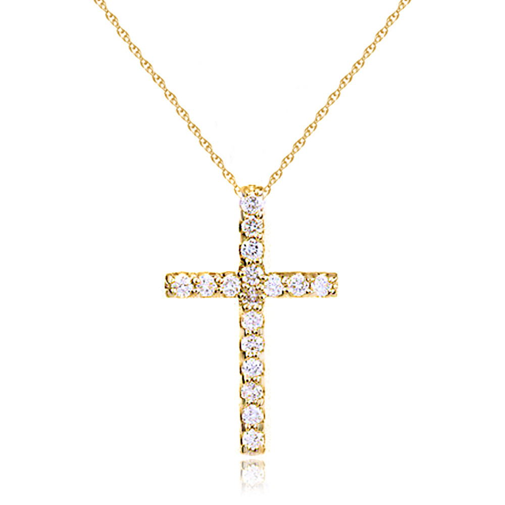 Small Diamond Cross Necklace
 SALE 1 10CT Womens Diamond Small Cross Pendant Petite