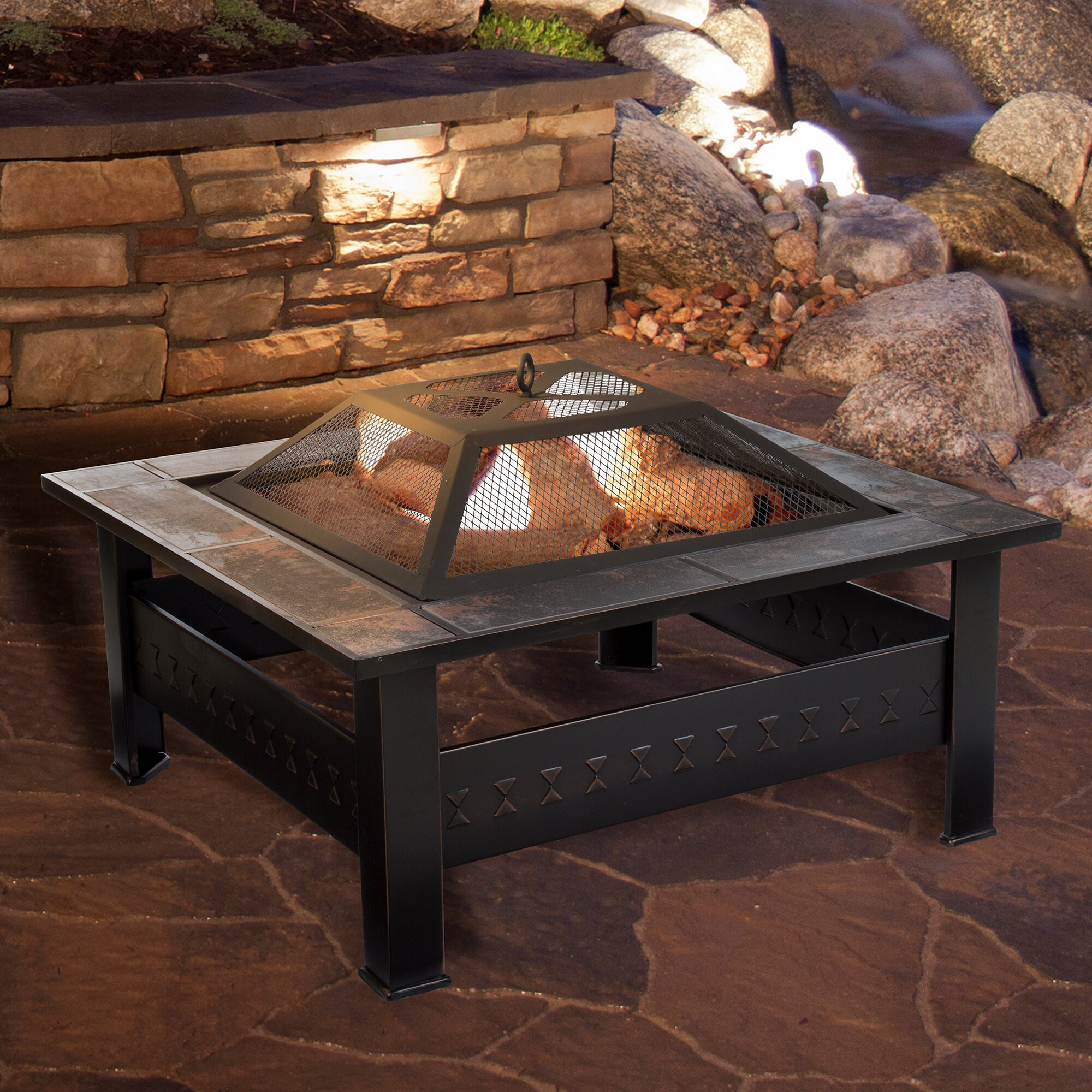 Small Fire Pit Table
 Pure Garden Steel Wood Fire Pit Table & Reviews
