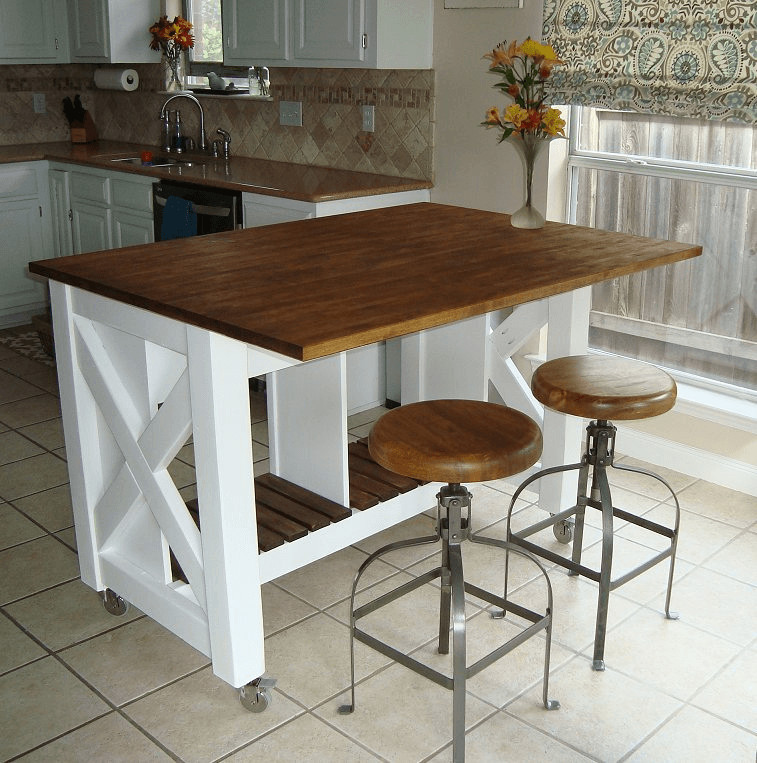 Small Kitchen Island On Wheels
 Rustic Kitchen Island on Wheels