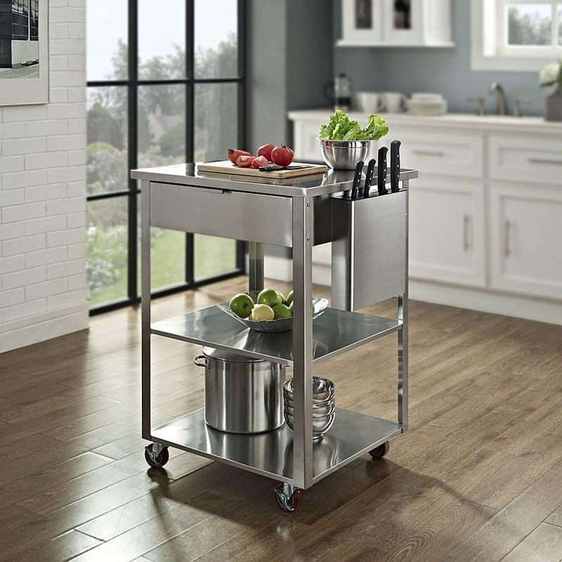 Small Kitchen Island On Wheels
 Small Stainless Steel Islands for the Space Savvy Modern