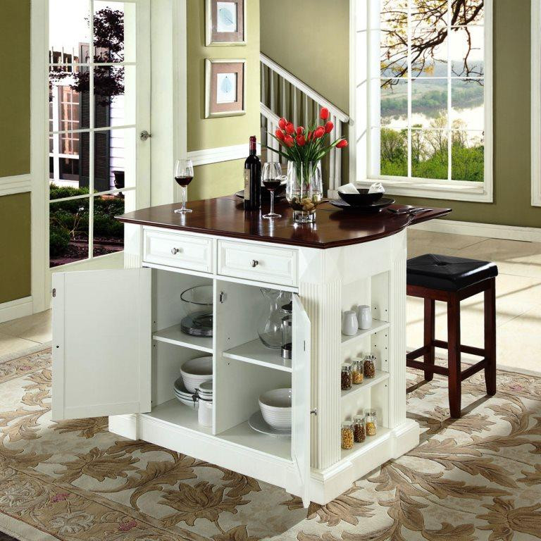 Small Kitchen Island On Wheels
 Portable Kitchen Islands in 11 Clean White Design Rilane