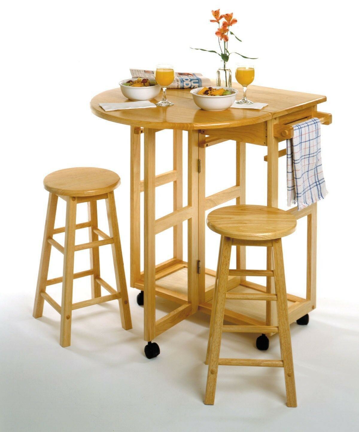 Small Kitchen Stools
 Small Dining Table 3 Piece Drop Leaf Counter Bar Stool