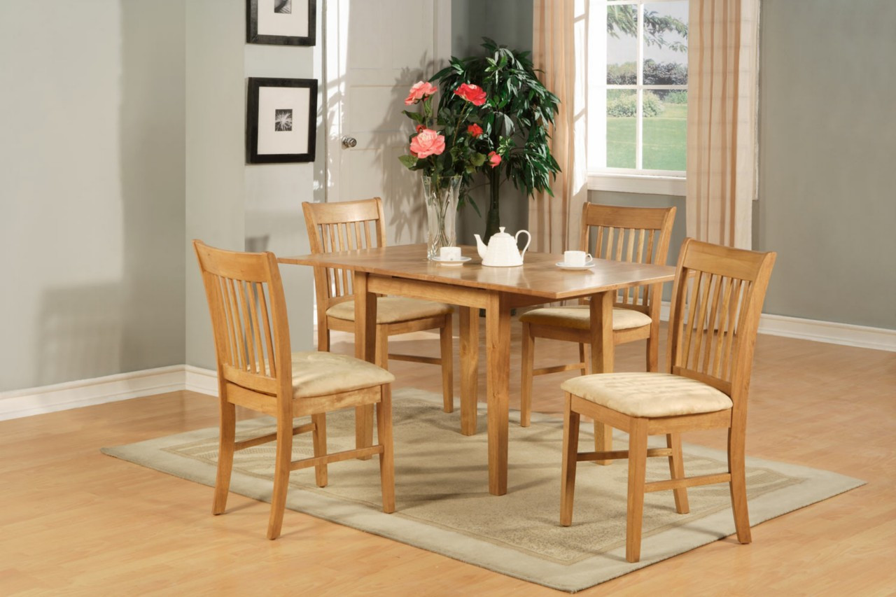 Small Rectangular Kitchen Table Sets
 5PC RECTANGULAR KITCHEN DINETTE TABLE SET 4 CHAIRS OAK