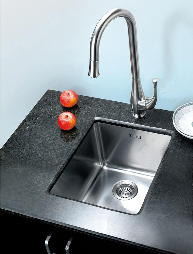 Small Undermount Kitchen Sink
 15" ECOSUS Stainless Steel Kitchen Bar Sink Small Radius
