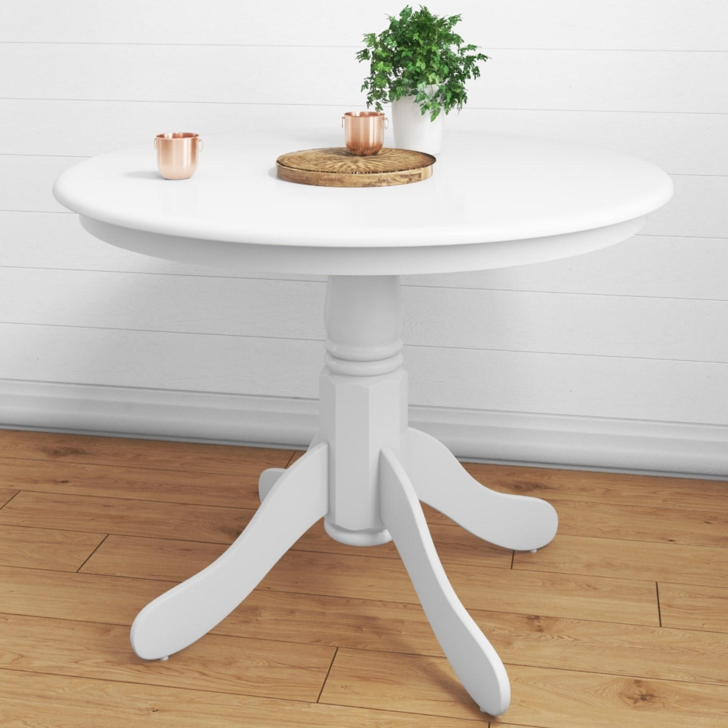 Small White Kitchen Tables
 Rhode Island Small Round Dining Table in White Seats 4