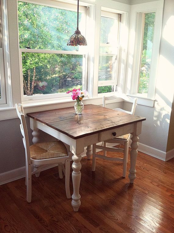 Small White Kitchen Tables
 The "Petite" White Harvest Farm Table With Drawer