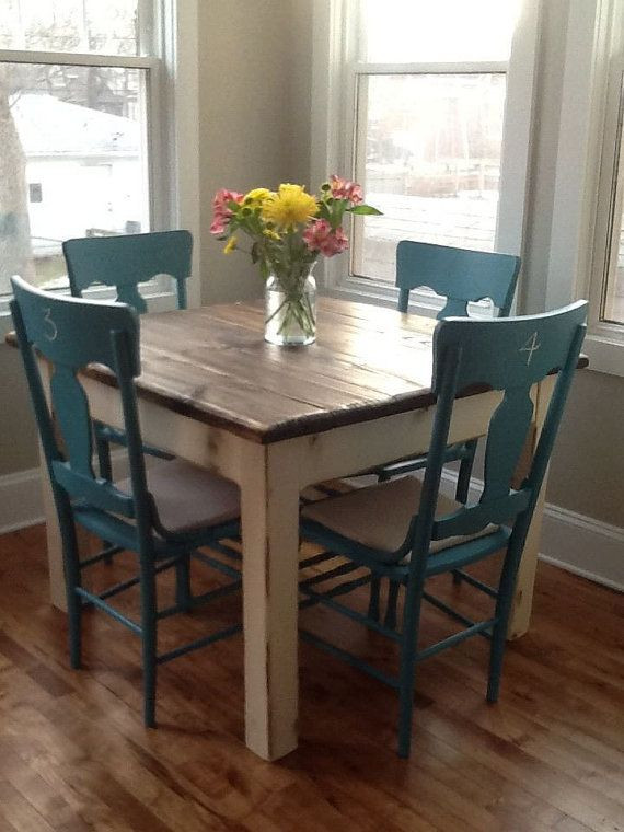 Small Wood Kitchen Table
 RUSTIC FARMHOUSE TABLE Small Kitchen Dining Farm House Reclaimed Wood Dark Walnut Country White