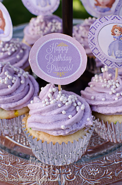 Sofia The First Cupcakes
 No Stress Sofia the First Party Ideas Brownie Bites Blog