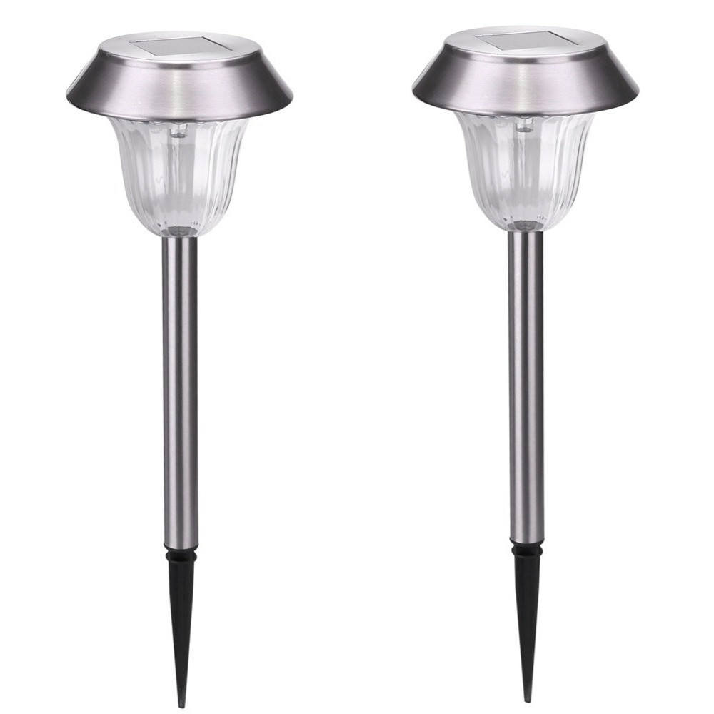 Solar Led Landscape Lighting
 2Pcs Outdoor Garden light Stainless Steel LED Solar Power