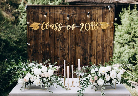 Sophisticated Graduation Party Ideas
 Class of 2018 banner graduation party decorations high