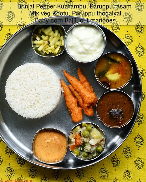 South Indian Dinner Ideas
 South Indian lunch ideas Lunch menu 54 Raks Kitchen