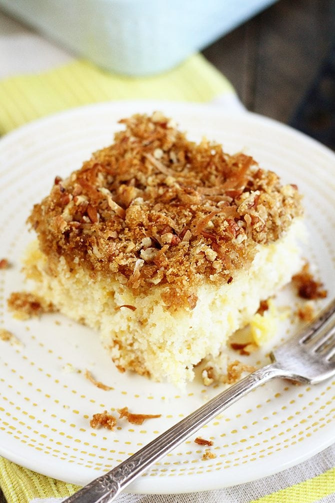 Southern Pineapple Coconut Cake
 Pineapple Cake with Coconut Crumb Topping Southern Bite