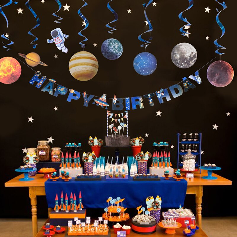 Space Birthday Party
 UFO Solar System Outer Space Happy Birthday Party
