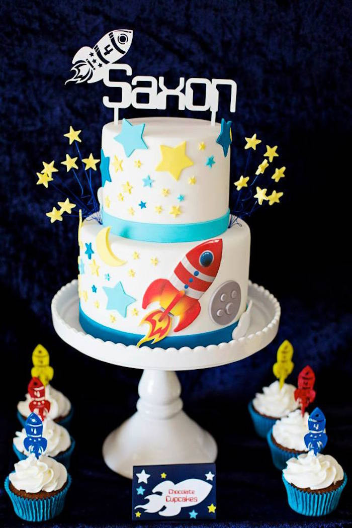 Space Birthday Party
 Kara s Party Ideas Rocket Ship Space Themed Birthday Party