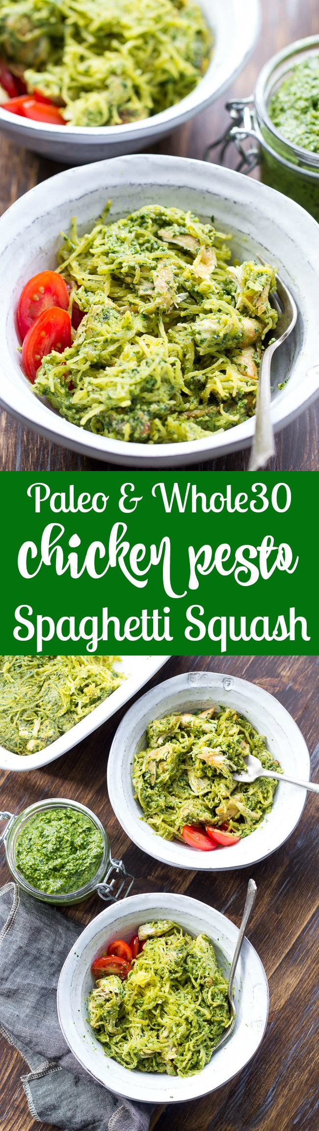 Spaghetti Squash And Chicken Recipes Paleo
 Chicken Pesto Paleo Spaghetti Squash Whole30