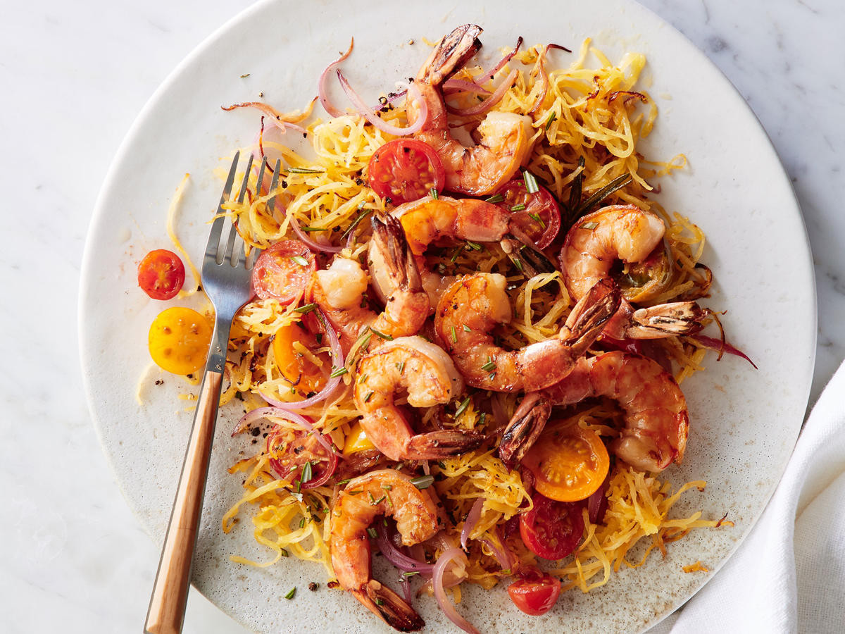 Spaghetti Squash With Shrimp
 Pan Seared Shrimp with Rosemary Spaghetti Squash Recipe