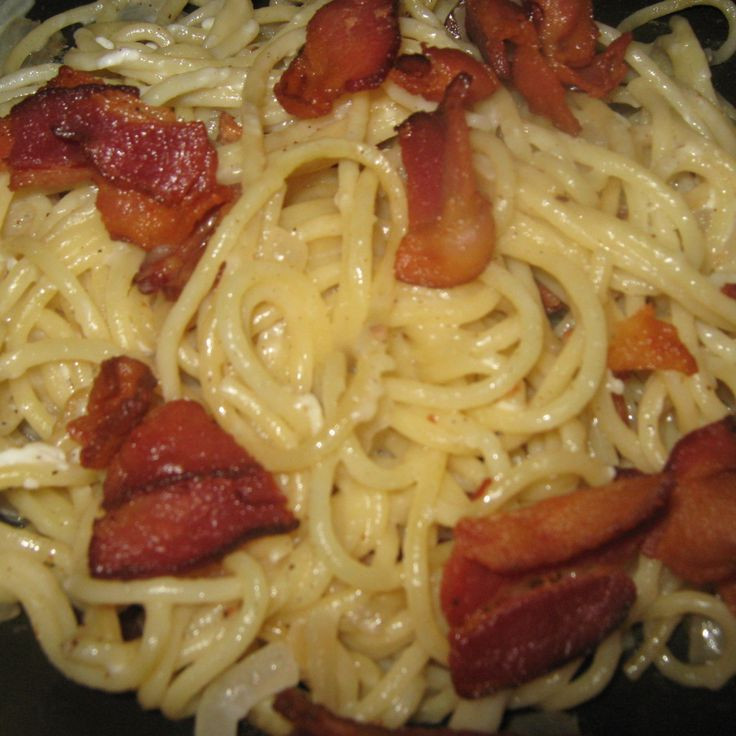 Spaghetti With Cottage Cheese
 Bacon Cottage Cheese Spaghetti THM