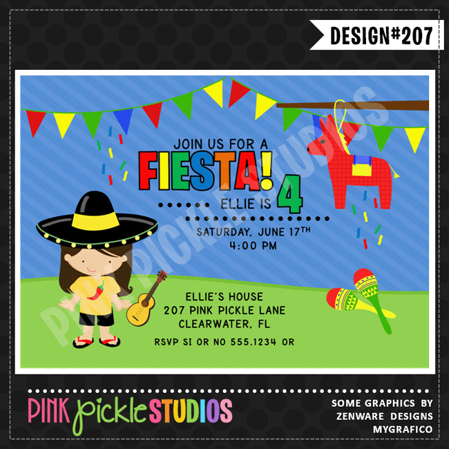 Spanish Birthday Invitations
 Fiesta Kids Printable Birthday Invitation